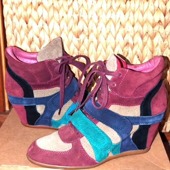 Ash High Top Platform Sneakers Wedges Size 40 9 EUC - Picture 11 of 11